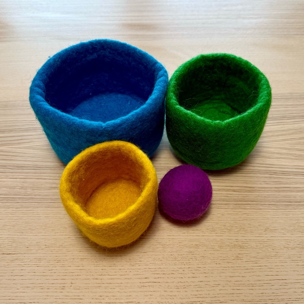 Lovevery felt stacking bowls and ball